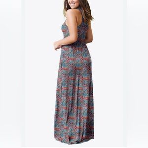 Threads 4 Thought Blue and Red Maxi Dress